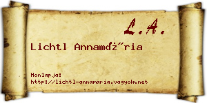Lichtl Annamária névjegykártya